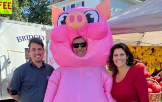 Scrappy the Pig with Seely Family