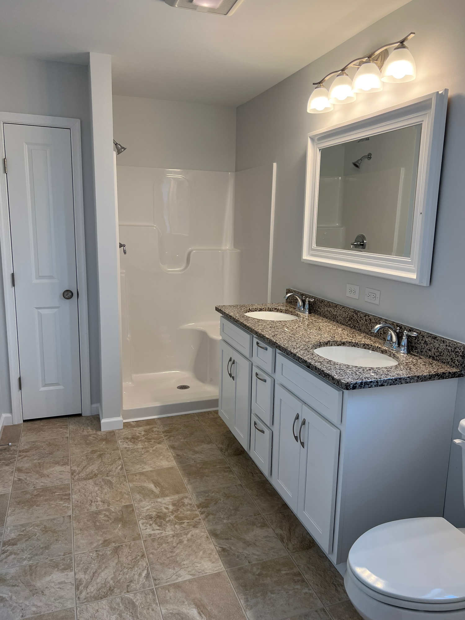 Bathroom, new single-story Birch home in southern Delaware
