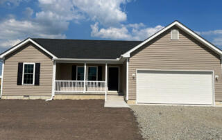 Exterior view Birch, new single-story Birch home in southern Delaware