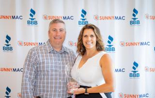Adrian and Julleanna Seely of Seely Homes winners of the BBB Torch Award for ethics