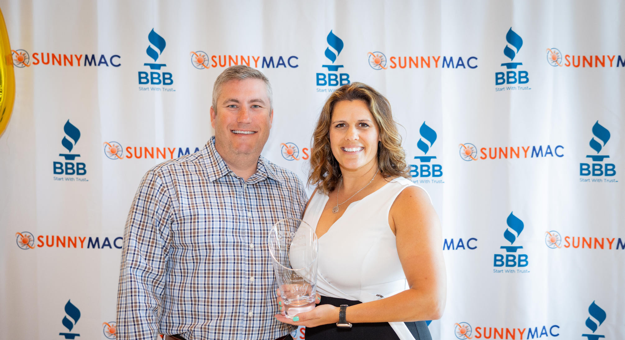 Adrian and Julleanna Seely of Seely Homes winners of the BBB Torch Award for ethics