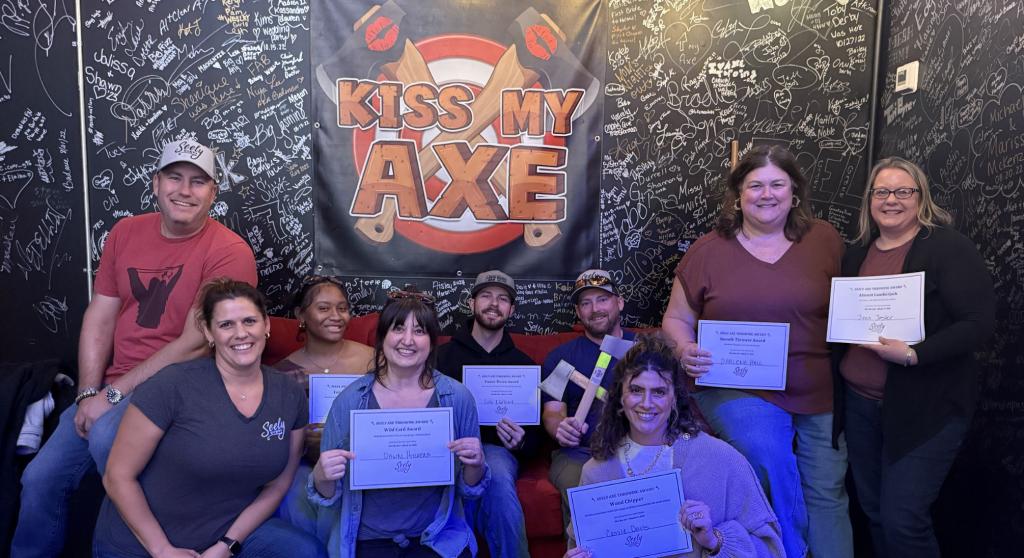 Seely Homes Team Outing, Axe Throwing