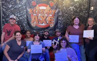 Seely Homes Team Outing, Axe Throwing