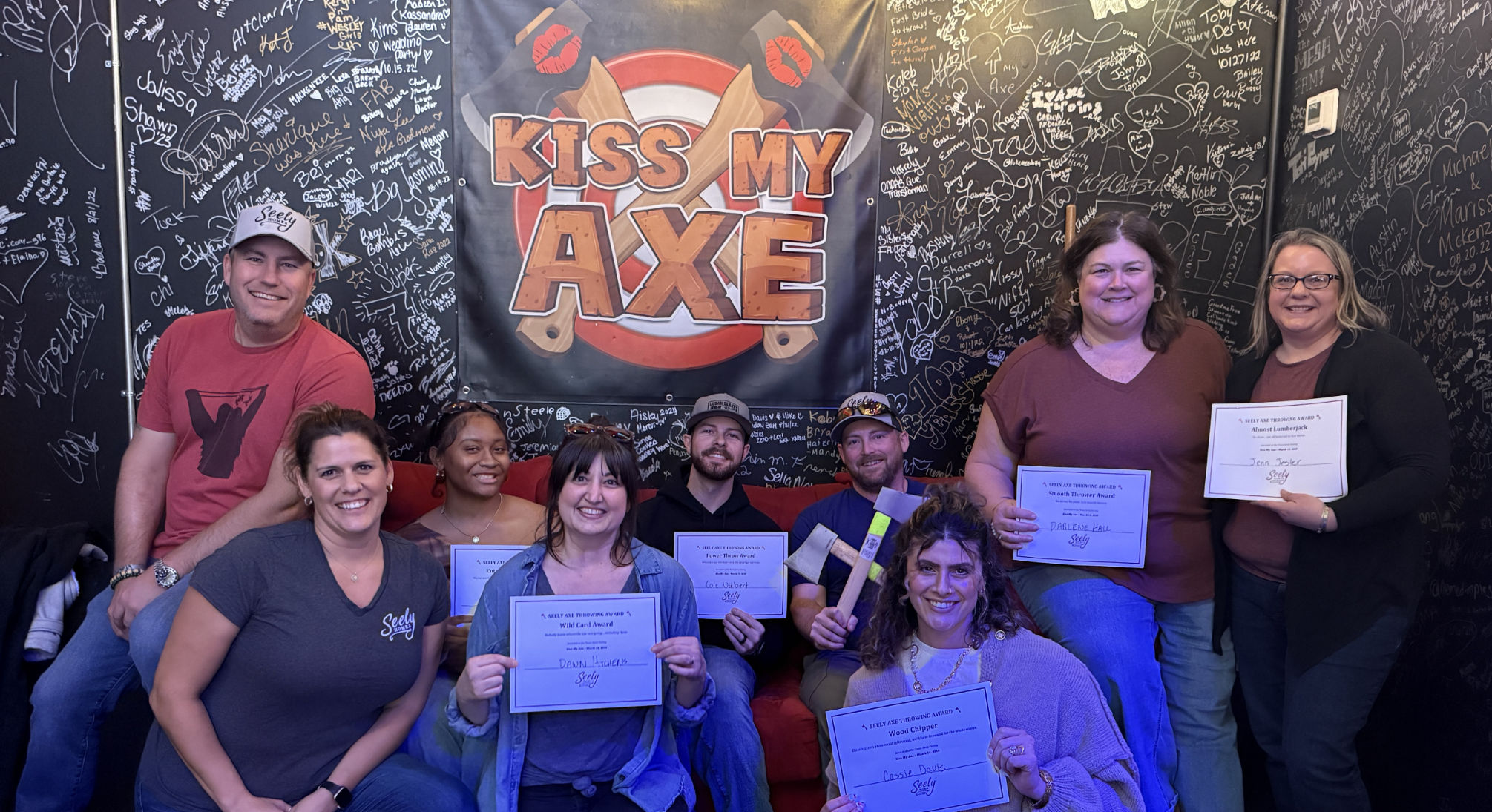 Seely Homes Team Outing, Axe Throwing